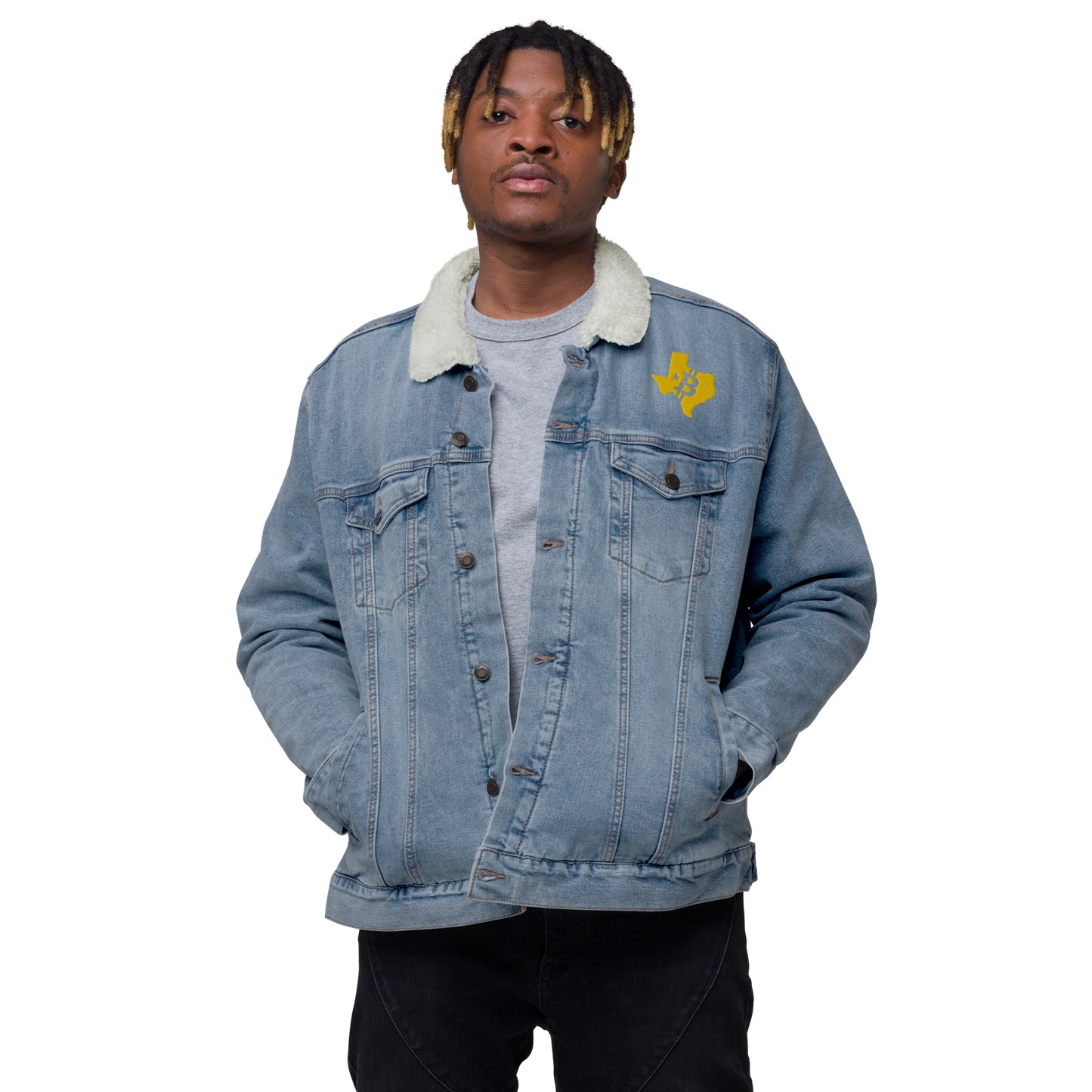 Unisex denim sherpa jacket