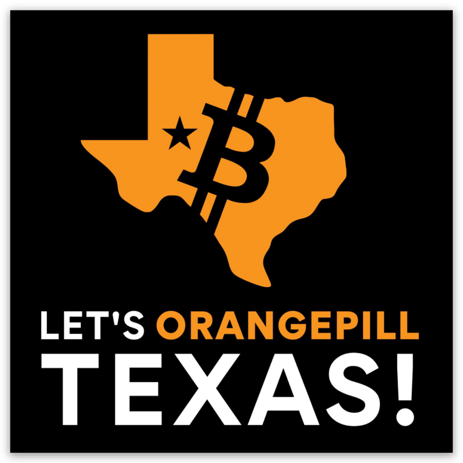 Let's Orangepill Texas! Stickers (Black)