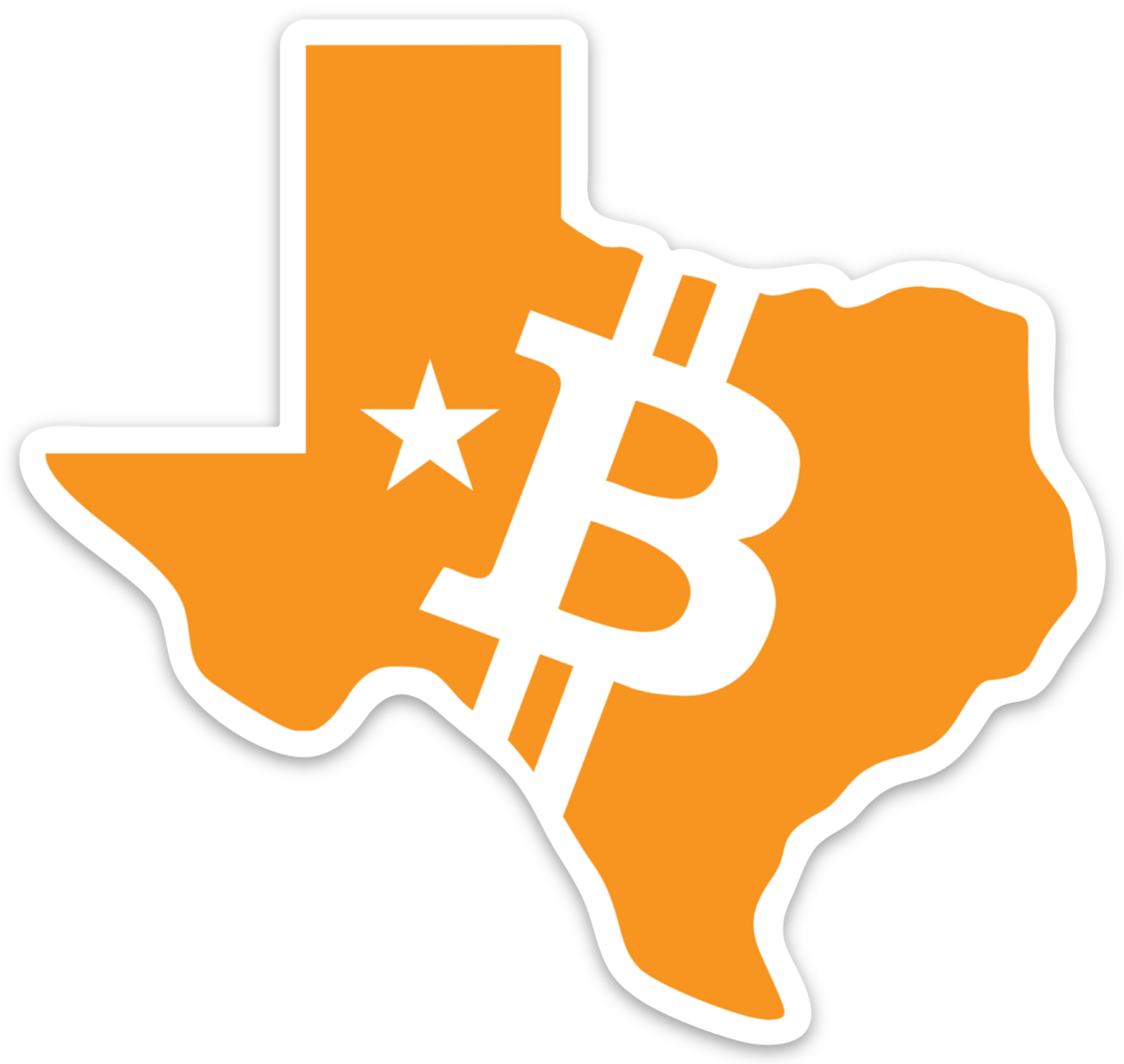 Texas Logo Stickers (White)